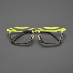 Garnet Rectangle Titanium Glasses Frame Rectangle Frames Southood Green 