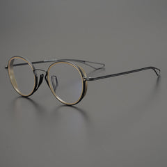 Gene Retro Round Titanium Ultra-Light Glasses Frame Round Frames Southood Brown 