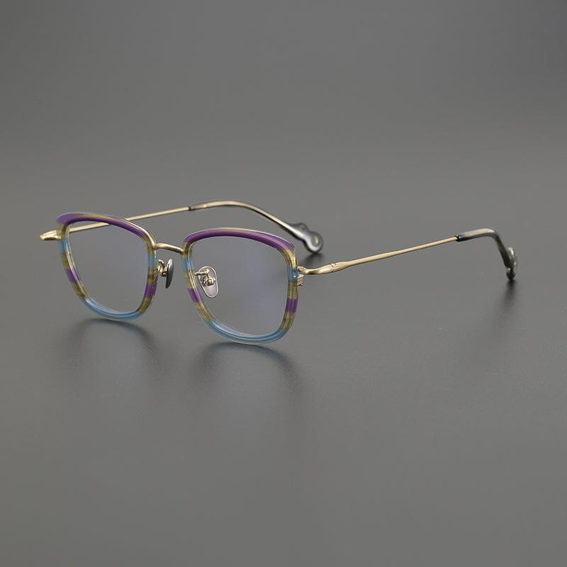Genki Vintage Rectangle Glasses Frame Rectangle Frames Southood Purple Blue