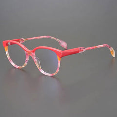 Geoff Unisex Retro Cat Eye Acetate Patterns Glasses Frame Cat Eye Frames Southood Red