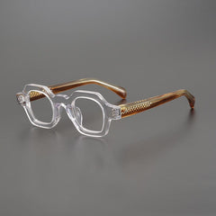 Gian Retro Acetate Glasses Frame Geometric Frames Southood Clear Leopard