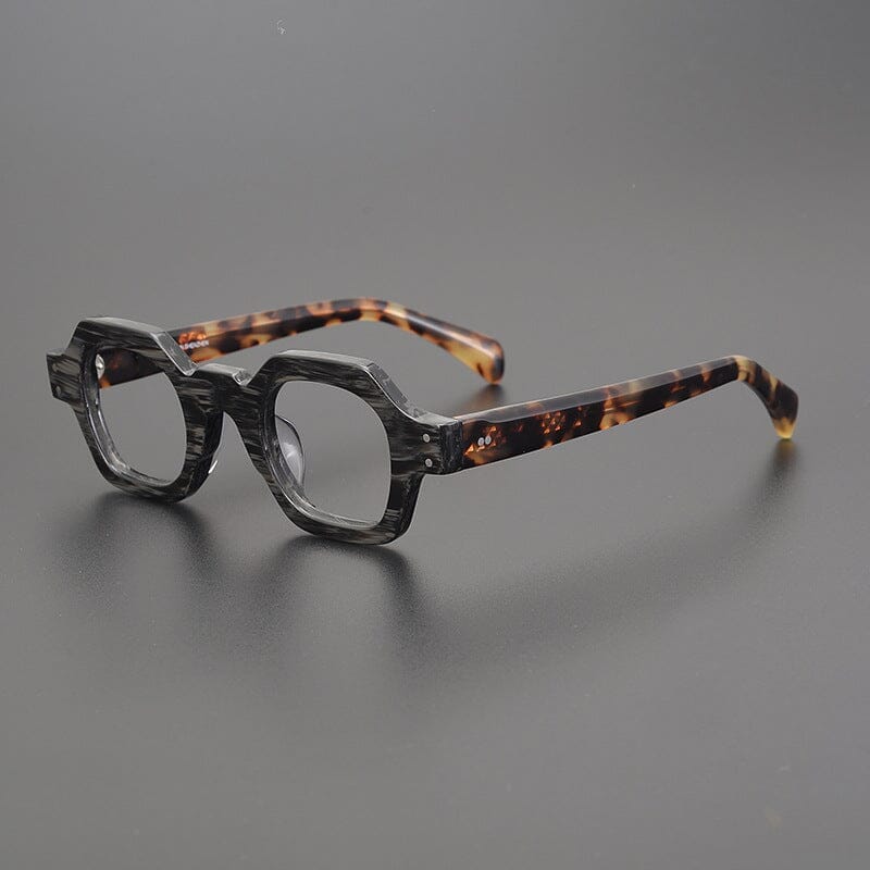 Gian Retro Acetate Glasses Frame Geometric Frames Southood Stripe Grey