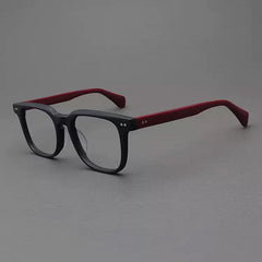 Gian Retro Acetate Glasses Frame Rectangle Frames Southood Matte Black Red