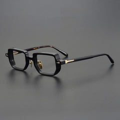 Gibbon Retro Rectangle Glasses Frame Rectangle Frames Southood Black-gold