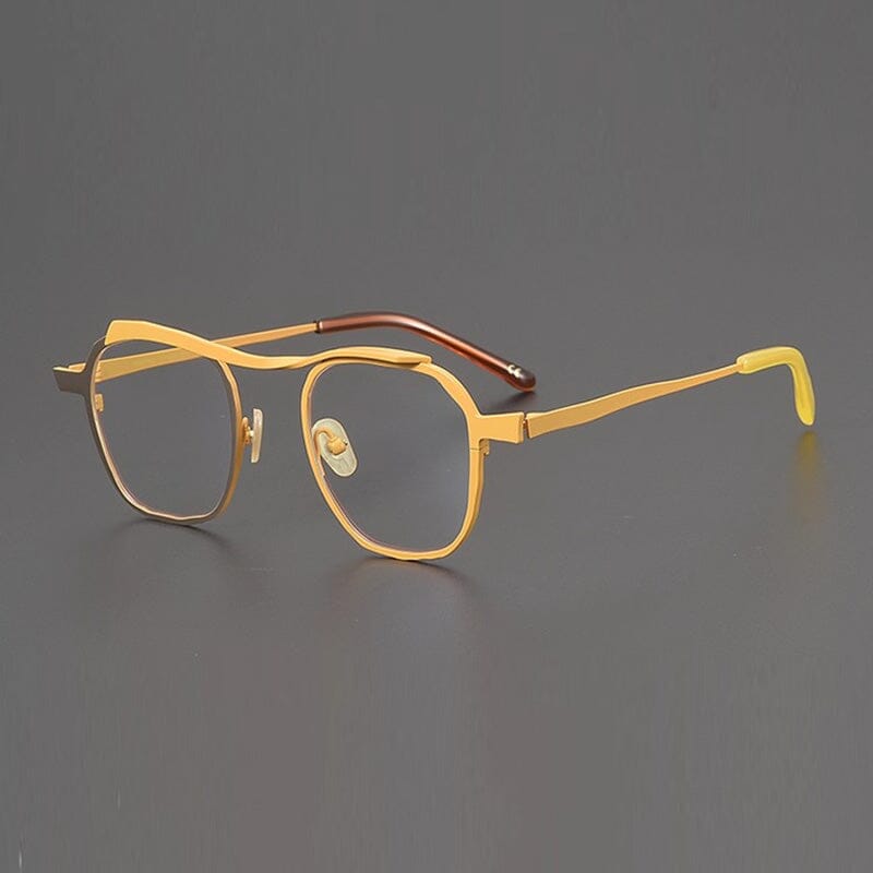 Gifford Retro Titanium Eyeglasses Frame Geometric Frames Southood Yellow Gold