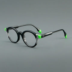 Giggs Vintage Round Acetate Glasses Frame Round Frames Southood Black Green