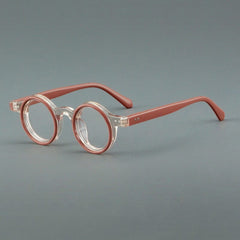 Giusy Round Acetate Eyeglasses Frame Round Frames Southood Dark Pink