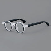 Giusy Round Classical Acetate Eyeglasses Frame Round Frames Southood Black Clear