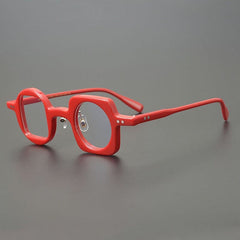 Hagly Vintage Acetate Glasses Frame Geometric Frames Southood Red