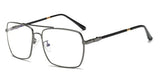 Haley Retro Rectangle Glasses Frames Geometric Frames Southood gray frame black leg