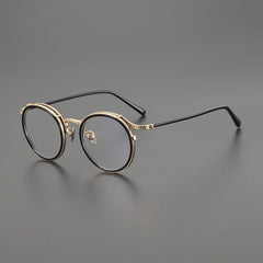 Hamo Vintage Round Glasses Frame Round Frames Southood Black Gold
