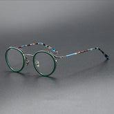 Hamo Vintage Round Glasses Frame Round Frames Southood Green Leopard