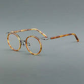 Han Premium Series Vintage Acetate Round Glasses Frame Round Frames Southood Leopard