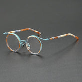 Han Premium Series Vintage Acetate Round Glasses Frame Round Frames Southood Orange Leopard
