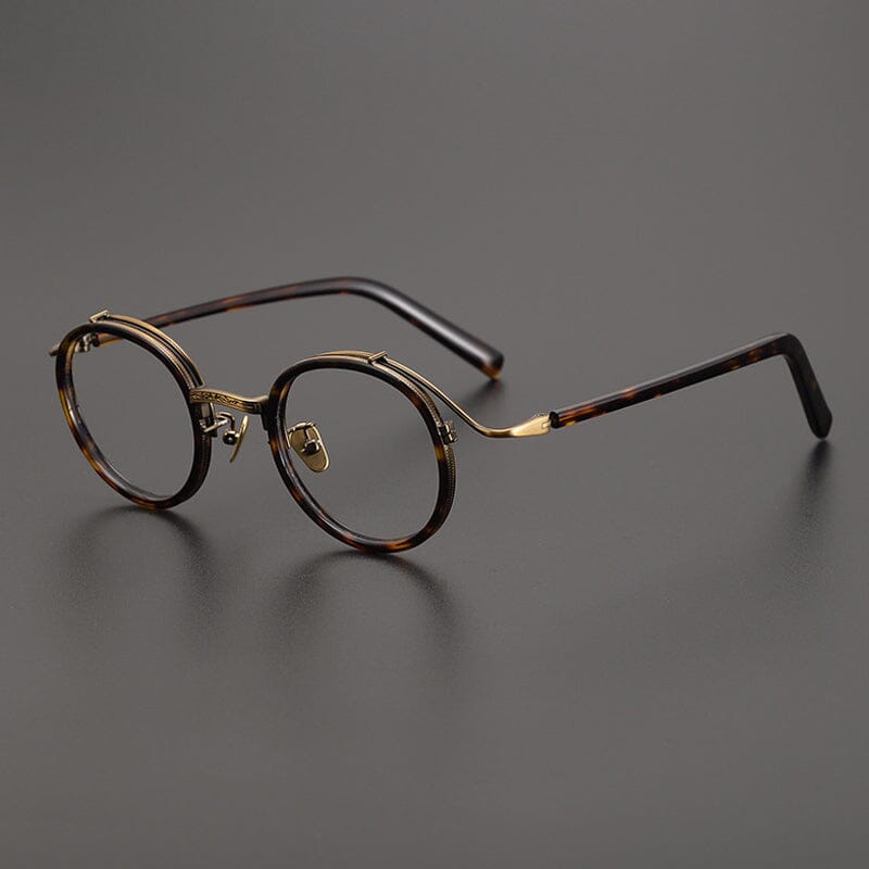 Hank Premium Series Vintage Acetate Round Glasses Frame - Bronze