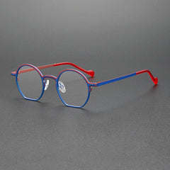 Harsh Retro Titanium Eyeglasses Frame Geometric Frames Southood Blue Red