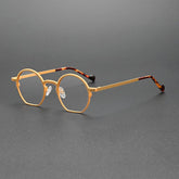 Harsh Retro Titanium Eyeglasses Frame Geometric Frames Southood Brown Yellow