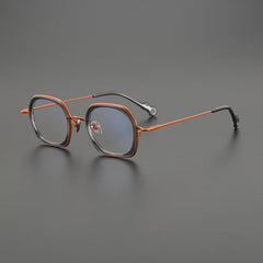 Haru Vintage Square Glasses Frame Rectangle Frames Southood Gray Orange