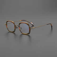 Haru Vintage Square Glasses Frame Rectangle Frames Southood Stripe Bronze