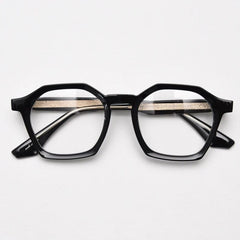 Hayden Polygon TR90 Vintage Eyeglass Frame Geometric Frames Southood Black