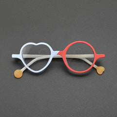 Heath Unique Heart Acetate Glasses Frame Geometric Frames Southood Matte Blue Red