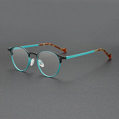 Hector Retro Titanium Eyeglasses Frame Round Frames Southood Green Black