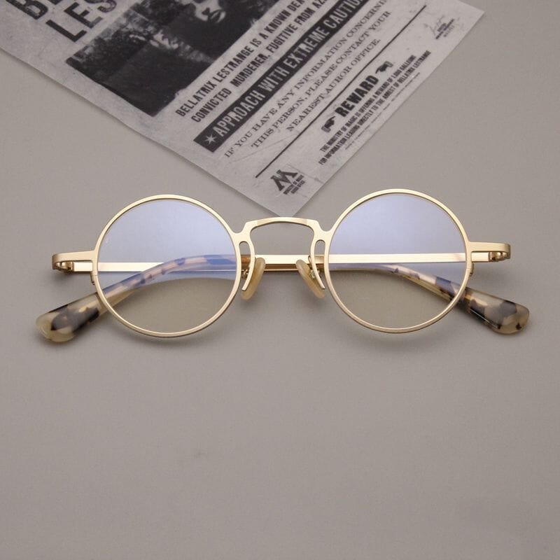 Hid Retro Round Glasses Frame Round Frames Southood Gold