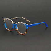 Hood Vintage Acetate Glasses Frame Oval Frames Southood Blue Leopard