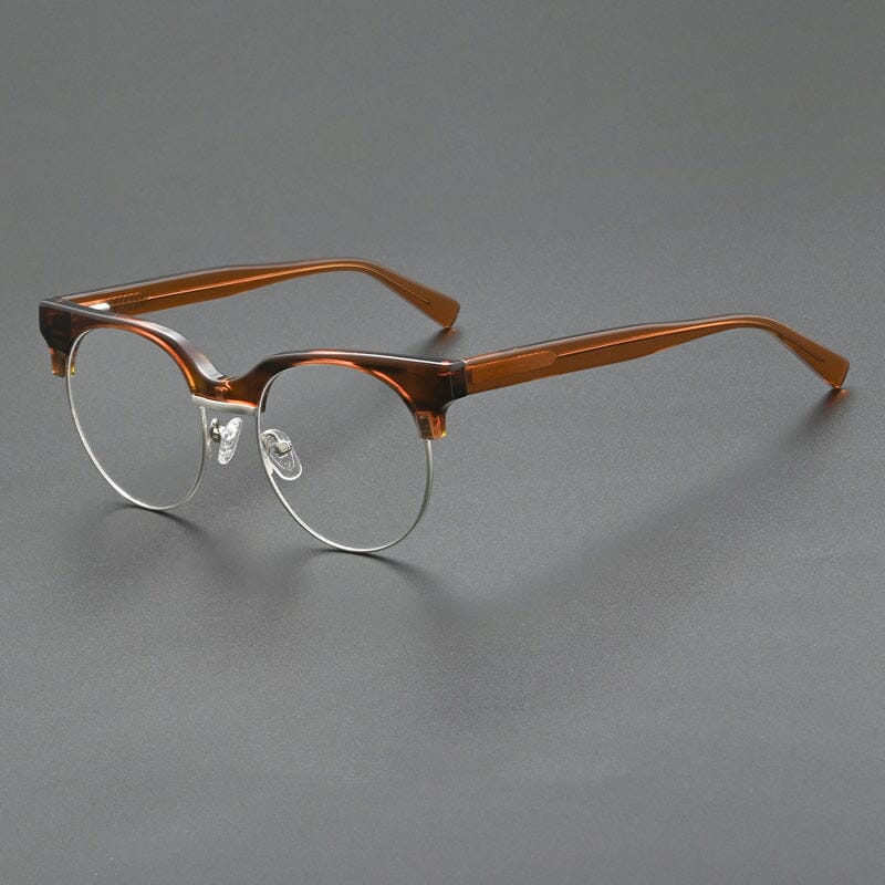 Huerta Acetate Alloy Glasses Frame Oval Frames Southood Clear Tea