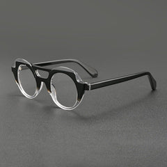 Idris Retro Acetate Glasses Frame Aviator Frames Southood Black Clear