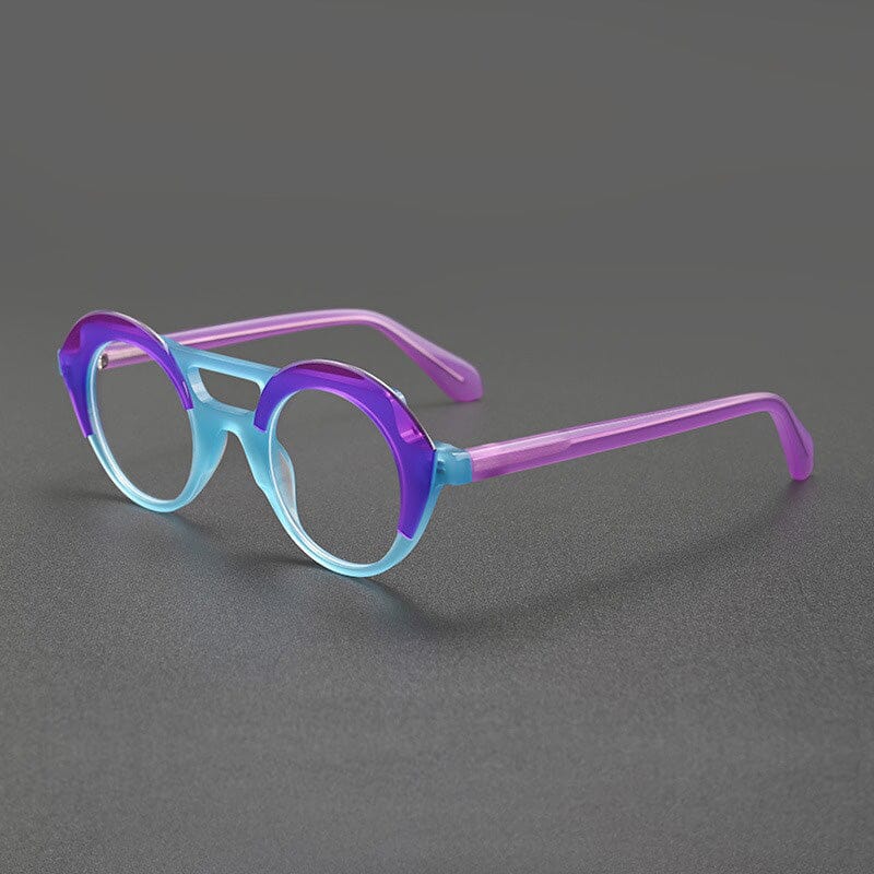 Idris Retro Acetate Glasses Frame Aviator Frames Southood Purple Blue