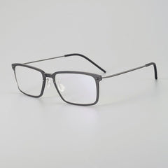 Ismail Ultra light Titanium Geometric Glasses Frame Rectangle Frames Southood Dark grey