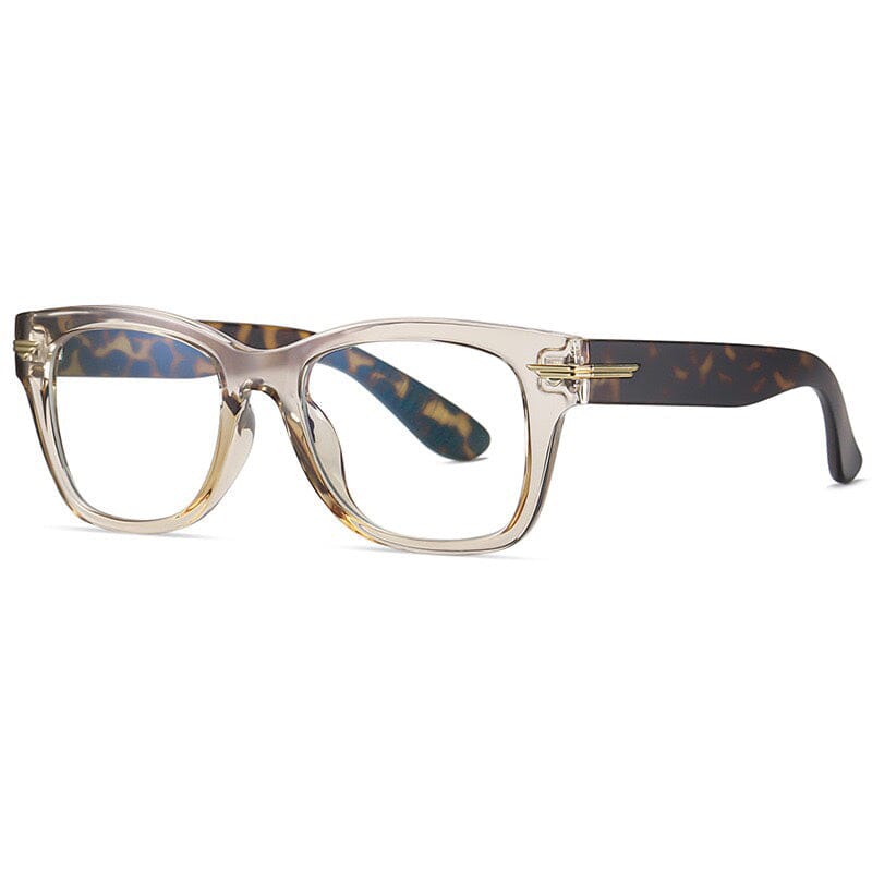 Jacob Vintage Oversized Glasses Frame Rectangle Frames Southood yellow brown clear