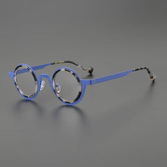 Jago Titanium Acetate Round Glasses Frame Round Frames Southood Blue