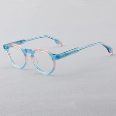 Janus Retro Acetate Glasses Frame Round Frames Southood Blue pink