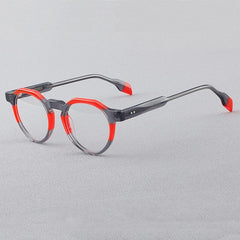 Janus Retro Acetate Glasses Frame Round Frames Southood Gray red