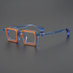 Jarel Square Personalized Acetate Eyeglasses Frame Rectangle Frames Southood Blue