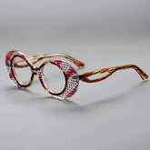 Jessica Vintage Colorful Acetate Glasses Frame Oval Frames Southood Red