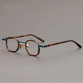 Jeter Acetate Alloy Glasses Frame Rectangle Frames Southood Leopard Green