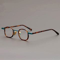 Jeter Acetate Alloy Glasses Frame Rectangle Frames Southood Leopard Green
