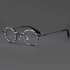 Jhon Retro Colorful Glasses Frame Round Frames Southood ColorStripe