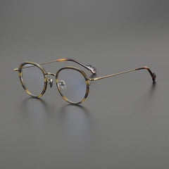 Jin Vintage Round Glasses Frame Round Frames Southood Bronze Stripe