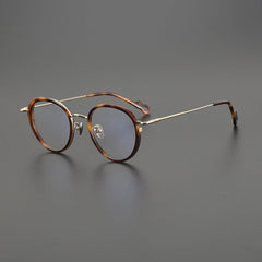 Jin Vintage Round Glasses Frame Round Frames Southood Gold Leopard