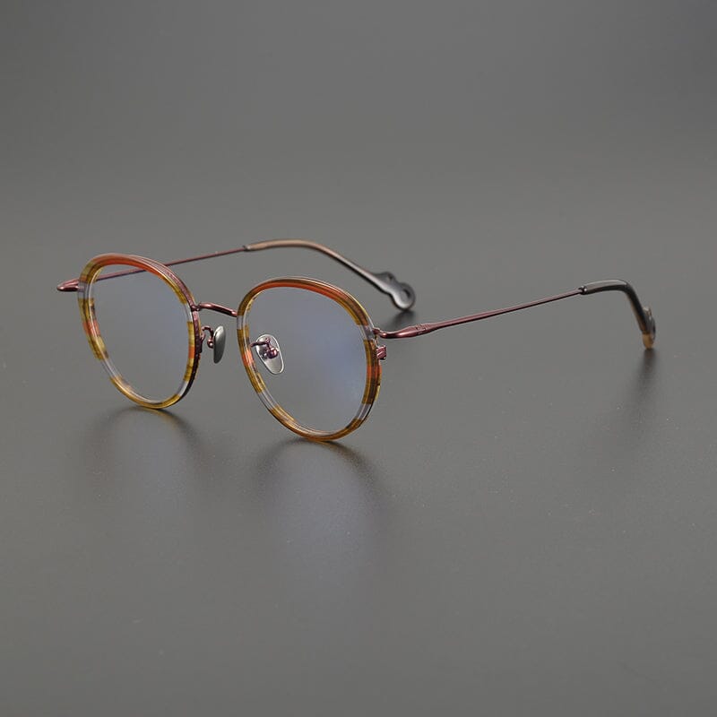 Jin Vintage Round Glasses Frame Round Frames Southood Red Stripe