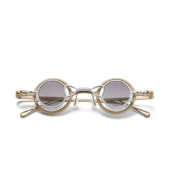 JK Round Titanium Glasses Frame With Magnetic Sunglasses Clips Aviator Frames Southood Light Gold Gray