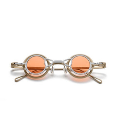 JK Round Titanium Glasses Frame With Magnetic Sunglasses Clips Aviator Frames Southood Light Gold Orange