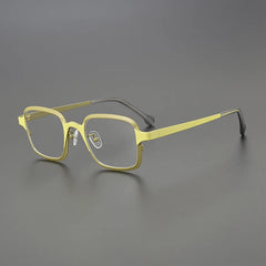 Joben Square Titanium Glasses Frame Rectangle Frames Southood Dark Yellow