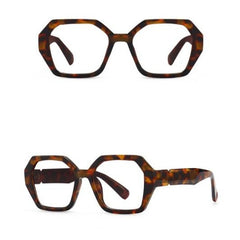 Jodie Retro Neon Polygon Glasses Frame Geometric Frames Southood C2 leopard clear
