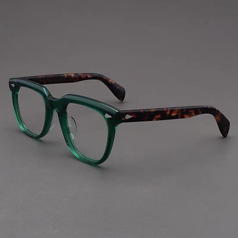 Jolina Retro Rectangle Glasses Frame Rectangle Frames Southood Green Leopard