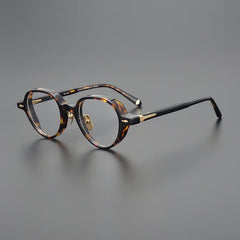 Jorrel Vintage Round Acetate Glasses Frame Round Frames Southood Leopard